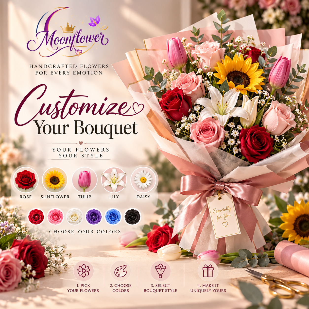 Bespoke Satin Bouquets Tailored Just for You